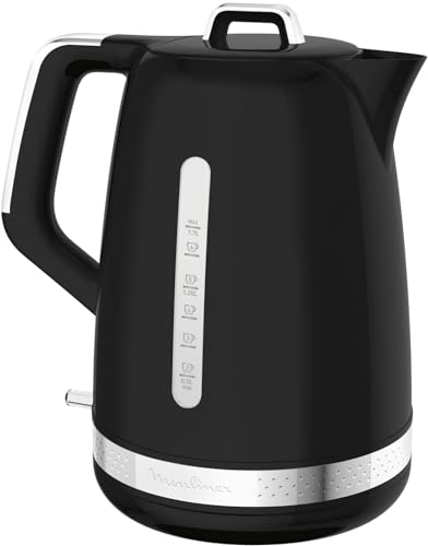 Moulinex Bouilloire électrique 1,7 L, Design vintage, Base 360°, Couvercle articulé, ébullition rapide, Arrêt automatique, Niveau d’eau, Filtre anticalcaire,...