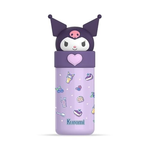 TAPIT Kids Water Bottle Insulated Stainless Steel Reusable Tumbler for Toddlers Boys Girls Cartoon Vacuum Thermos Cup Womens Water Bottles for Hot or Cold Drinks Travel School Home (A02-Kuromi)