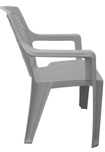 Image of SkyGlamour Cello Sonet Plastic Chair | Plastic Chair for Garden, Home, Living Room with Matt Finish | Plastic Chairs Set of 4 (Colour: Champagne; Set of 4 Chairs)