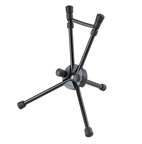 K&M 14355 Pied de saxophone Saxxy Noir Aluminium - taille compacte XXS - hauteur 18,8 cm - transport possible dans le baffle
