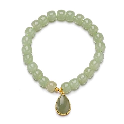Bijou en argent 925 orné d'un pendentif goutte de jade fait main pour femme raffinée