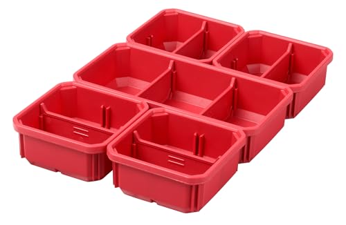Milwaukee 5 Piece Bin Kit For Low Profile Packout Low Profile Organizers 48-22-8431 and 48-22-8436 Includes Interior divider