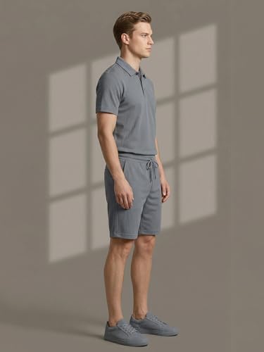 Image of Dollar Men Co-Ord Set | Polyester Shorts + Polo T-Shirt | Regular Fit, Quick Dry & Breathable | Gym, Casual & Sportswear | Pack of 1