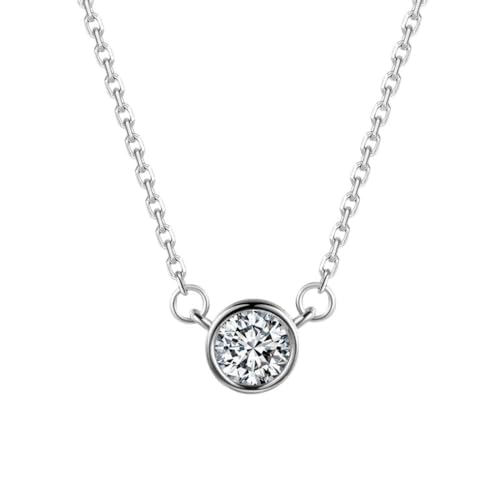 Collier chaîne clavicule anti-ternissement en argent 925 cristal