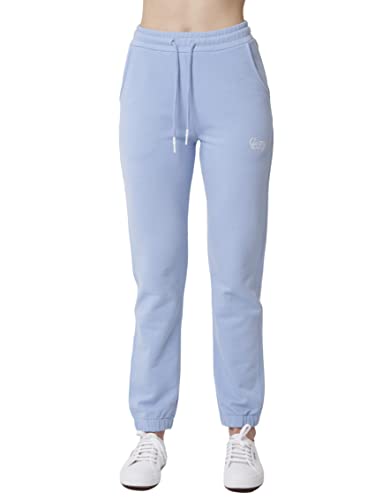 Cozy Panda Jogginghose Damen Hellblau Größe L - Sweatpant Sporthose Frauen Baumwolle Large Gr. 40 Freizeithose Lang Jogpant Fitnesshose High Waist Sweathose mit Taschen