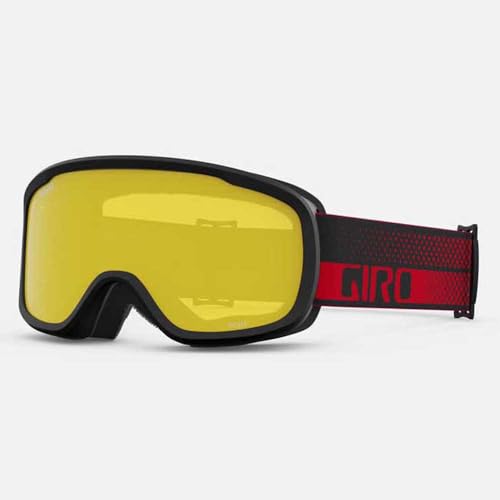 Image of Giro Adult and Youth Roam Ski and Snowboard Goggles - Red Flow Strap with Amber Scarlet /Yellow Lenses