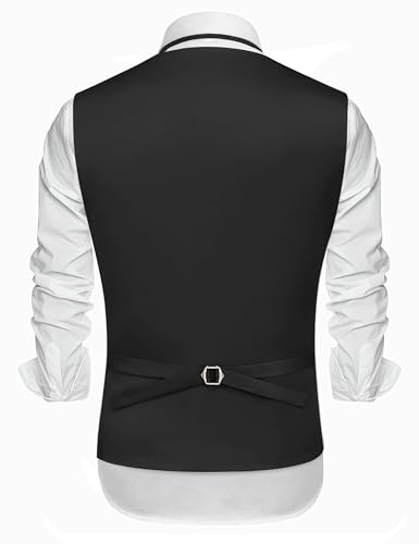 COOFANDY Men's Suit Vests Slim Fit Waistcoat Notch Lapel Casual Formal Vest2
