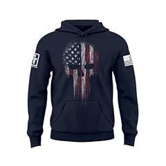 White & Red - Navy Hoodie