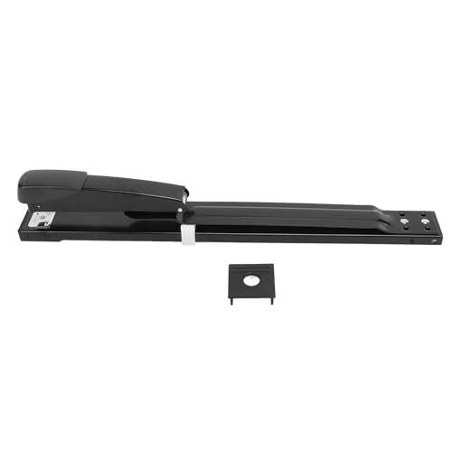 Grapadora Grapadora de escritorio con brazo largo de 39 cm y capacidad para 20 hojas para oficina, escuela, portátil, color negro
