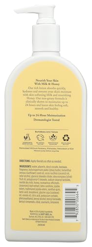 Burts Bees Body Lotion for Normal to Dry Skin with Milk & Honey, 12 Oz (Package May Vary) - image 2