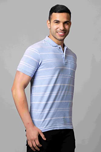 Image of PRORIDERS Half Sleeve 100% Pure Cotton Fabric Collared Regular Fit Men's Polo Striper Tshirt with Pocket for Casual wear