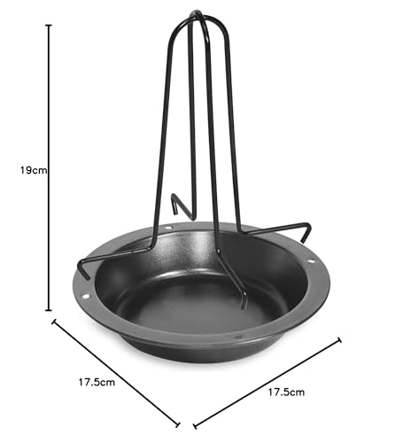 Foto von Fackelmann Hähnchenbräter für Backofen & Grill – Hähnchen Halter inlkusive Abtropfschale für saftige Grillhähnchen – Geflügelhalter für BBQ