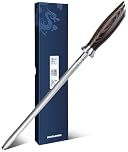 HOSHANHO Acciaino Professionale, Affilacoltelli da Cucina 25cm, Acciaio Giapponese ad Alto Tenore di Carbonio per Affilare Coltelli con Impugnatura Ergonomica in Pakkawood, Ideale per Tutti i Coltell