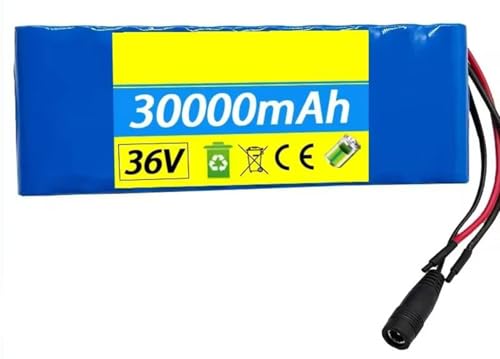 E-Bike Pedelec Akku 36V 30AH Wiederaufladbarer Faltrad Ersatzakku Akku 10S2P Elektrofahrrad Batterie Mit Ladegerät Für 250W 350W 500W 750W 800W Motor 36V 30Ah,XT60