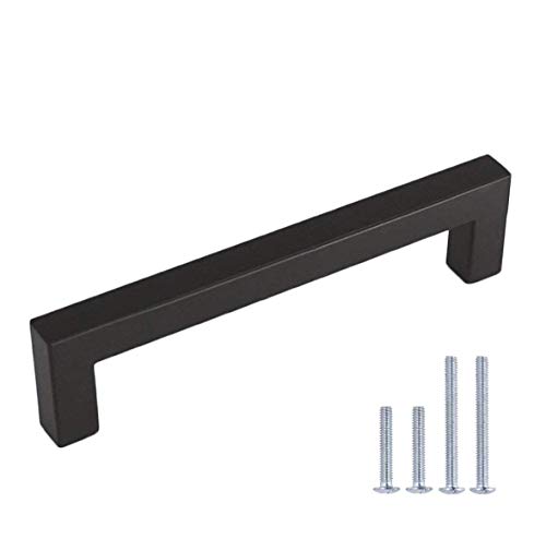 LONTAN 15 Stück Griffe für Küchenschränke Schwarz Möbelgriffe 128mm lochabstand Griffe Schwarz Matt Küchengriffe Schwarz Griffe Möbel Edelstahl Schubladengriffe J12BK128 Cover