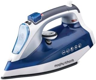 Morphy Richards Super Glide 2000W Steam Iron with Steam Burst, Vertical and Horizontal Ironing, Ceramic Coated Soleplate, Blue