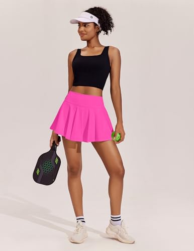 Image of PINSPARK Womens Tennis Skirt Pleated Athletic Skirts with Pockets Shorts High Waisted Golf Skort for Workout Pickleball