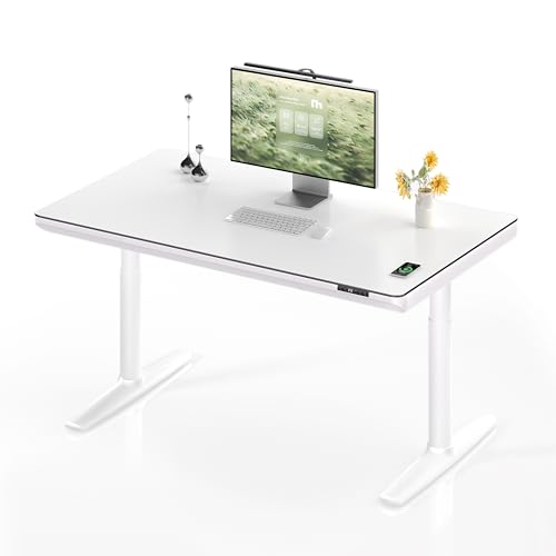 MAIDeSITe Yoga Höhenverstellbarer elektrische Stehtisch, Doppelmotor mit kabelloser Aufladung, verdeckter Schublade,ausgestattet mit intelligentem Steuerungssystem und Kollisionsschutz 120x7