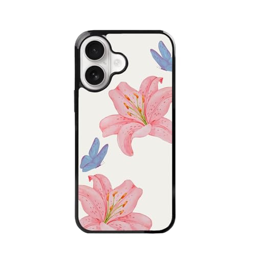 qizjio Tiger Lily Phone Case Shockproof Protective Aesthetic Flowers Y2K Phone Cover for iPhone 16