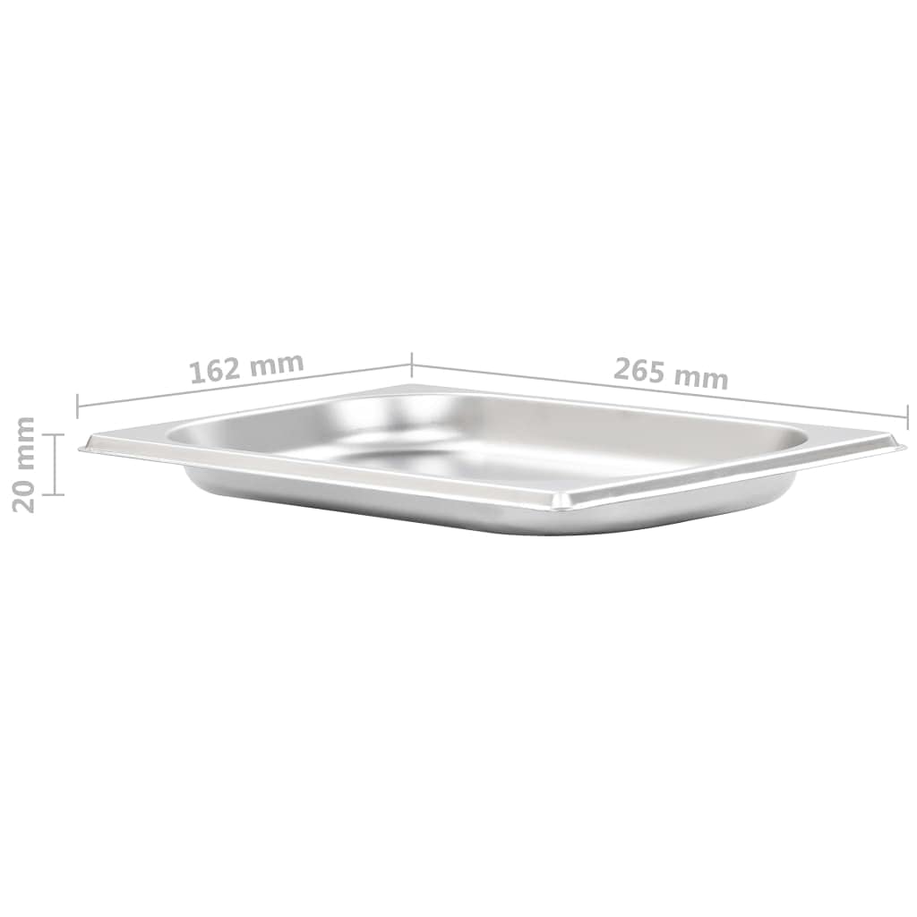 Contenitori Gastronorm, 12 pezzi, GN 1/4, 20 mm, in acciaio inox, per cucina professionale e catering, adatti per Bain-Marie, Chafing-Dishes, insalatibar, design impilabile salvaspazio