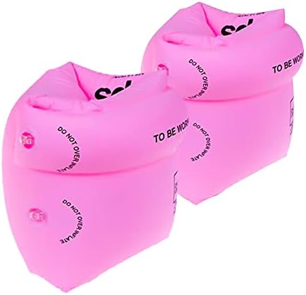 2 PCs Arm Swimming Floaties for Kids - Inflatable Swim Arm Bands Rings Water Wings for Adult Kid - Pink