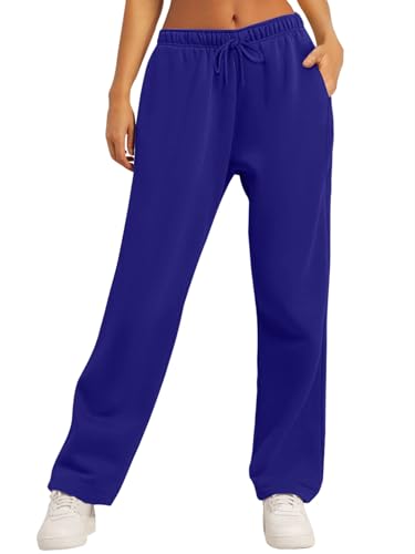 Image of AUTOMET Women's Straight Leg Sweatpants Fleece Lounge Pants | Fall Athletic Joggers with Pockets,Lightweight Soft Sweat Pants, Casual Gym Workout Pants