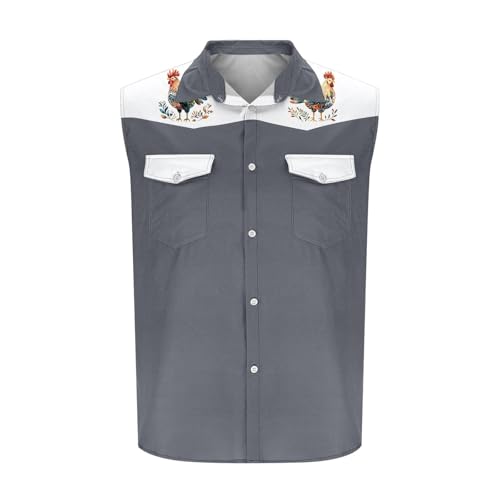 Hawaiian Shirts for Men Short Sleeve Button Down Aloha Beach Shirts Wrinkle Free Tropical Casual Cute Chicken Tank Tops4