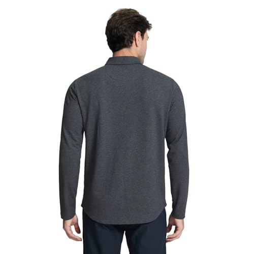 Mens Quarter Zip Polo Shirt Long and Short Sleeve Collared Shirts Moisture Wicking Performance Golf Polo Shirts3