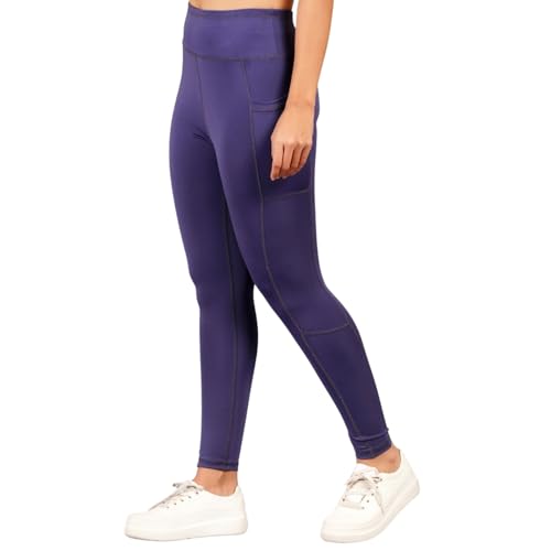 Image of NINQ high Waist Women Gym Compression Pants for Workout with Pocket, Yoga & Exercise, Active Wear Legging Sports Tights Trousers with Comfortable Fit for Running, Jogging & Training