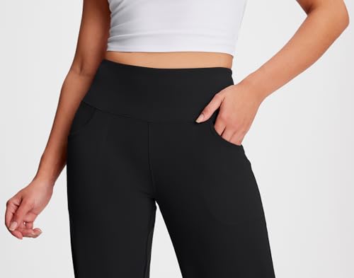 Yogipace Petite/Regular/Tall Women's High Rise Wide Leg Pants with Pockets Yoga Travel Lounge Trousers4
