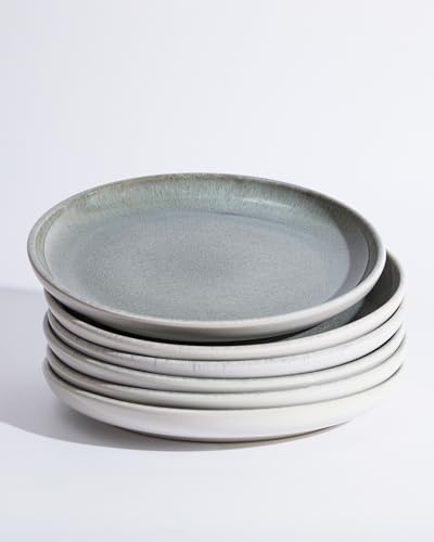 Image of Pokini Ceramic Dinner Plates Set of 6, 10inch Salad, Dessert Plates Dishes | Reactive Glaze Stoneware Dish Set, Dinner Plate for Dessert, Salad, Appetizer, Microwave & Dishwasher Safe, Scratch Resistant