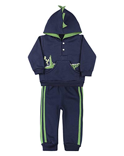 Conjunto Bebê Moletom Flanelado Bordado Jacaré Roar - Marinho GG