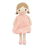 Linzy Toys, Soft Plush Light Pink Blue Emily Rag Doll for Girl, 15' My First Rag Doll, Muñecas de Trapo para Niña, , Embroidered Face, Safe for All Ages (89835)