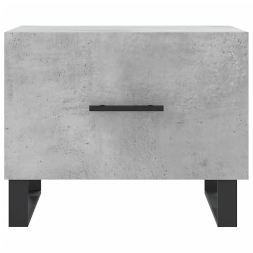 Table basse gris béton 50x50 cm lot de 2 avec tiroir