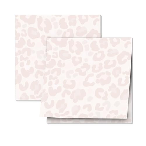 Notes autocollantes léopard rose 7,6 x 7,6 cm faciles à poster