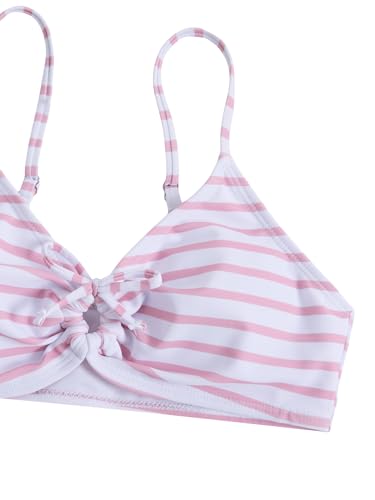 Image of COZYEASE Girls' 2 Piece Ditsy Floral Print Knot Front Ruched Triangle Bikini Swimsuit