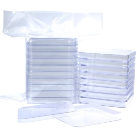 BIPEE 10 Pack Sterile Thick Plastic Petri Dishes with Lids, Square Petri Dish 13mmx13mm Dia x15mm for Mold Testing kit in Lab Supplies Cover