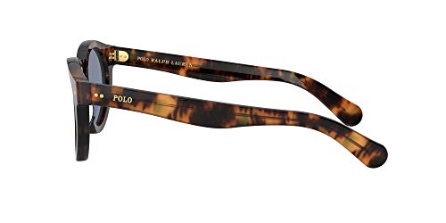 Polo Ralph Lauren Men's PH4165 Round Sunglasses, Shiny Jerry Havana/Mirrored Blue, 46 mm4