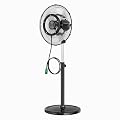 Bonnlo 20-inch Outdoor Misting Pedestal Fan with BLDC Motor & Spray Ring, Industrial Standing Mist Fan with Adjustable Height, 4-Speed High Velocity Oscillating Mister Fan for Outside Cooling, Patio