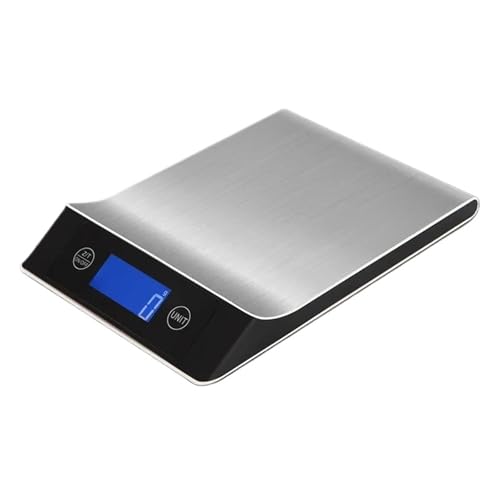 Kitchen Scale 15Kg/1g Weighing Food Coffee Balance Smart Electronic Digital Scales Stainless Steel Design(5Kg)