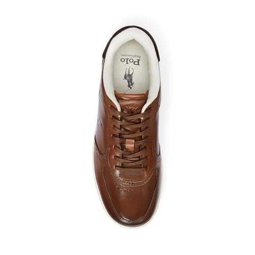 Polo Ralph Lauren Men's Brogue Masters Court Burnished Leather Sneaker4
