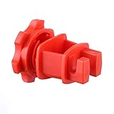FENCE SHOCK 25PCS Screw Tight Round Post Insulator, Electric Fence Wire Holding Insulator, Two Piece Suit (Red)