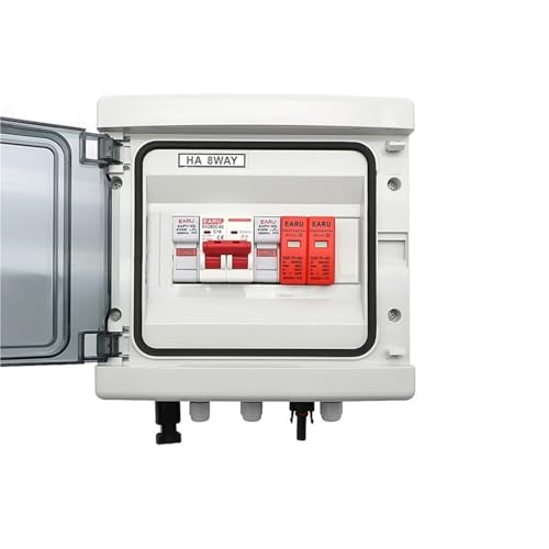 Boîtier de raccordement photovoltaïque 500V 1 entrée 1 sortie avec disjoncteur CC 50A étanche IP65