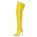 NUMALEO Yellow Women's Over the Knee Thigh High Boots Stiletto Pointed Toe Zipper Tall Boots Sexy High Heel Patent Long Boots for Women Fall Fashion Dress Boots Size 8.5