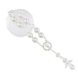 12 Pcs Pearl Bracelets Rosary for Girls Guadalupe With Charm Angel Catholic Baptism Christening Wedd
