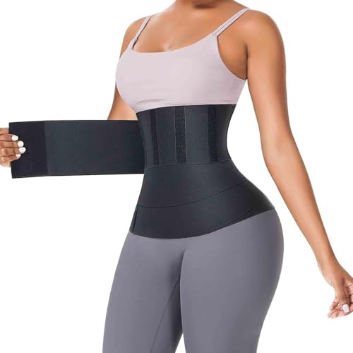 Waist Trainers For Women Belly Fat,Postpartum Belly Wrap For Tummy Control,Bandage Wrap Waist Trainer, Waist Trainer For Women Lower Belly Fat (Black)