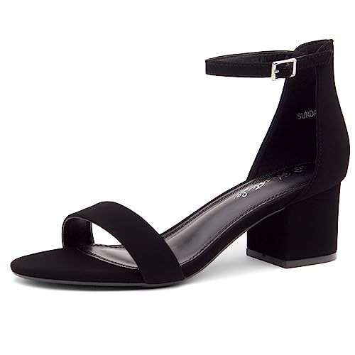 Image of Herstyle Low Block Heels for Women - 2.25 Inch Open Toe Chunky Heel Sandals with Dressy Ankle Strap for Wedding, Prom, Party & Office