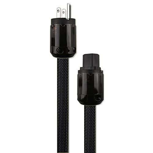 Image of Tertullus AC Power Cable HiFi Audiophile Black Power Cord with US Plug+IEC Connector (2m /6.56ft) for CD /DVD /Mixer /Amplifier /DAC Recorder 125V 15A