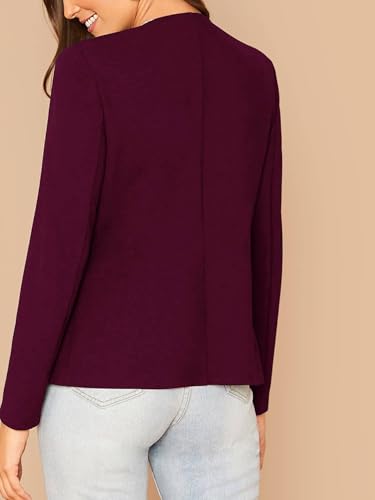 Milumia Women Long Sleeve Business Casual Blazer Open Front Office Solid Suit Jackets3