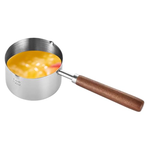 Stainless Fry Pot, Induction Sauce Pan, Butter Warmer with Nonstick Coating, Saucepan with Flat Bottom Handle Design, Kitchen Cookware, Milk Sauce Pot for Boiling Gravies Use